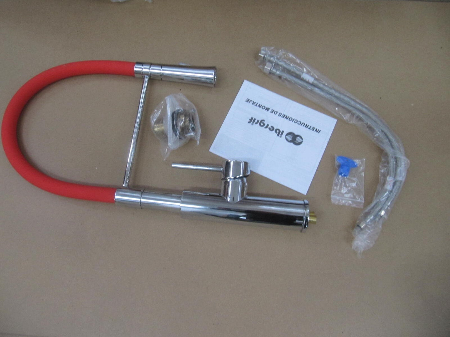 Ibergrif Professionelle Küchenarmatur mit Brause, Chrom, I07575