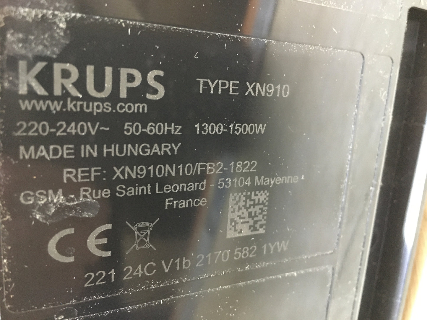 Nespresso Krups XN910 coffee capsule machine, I29095