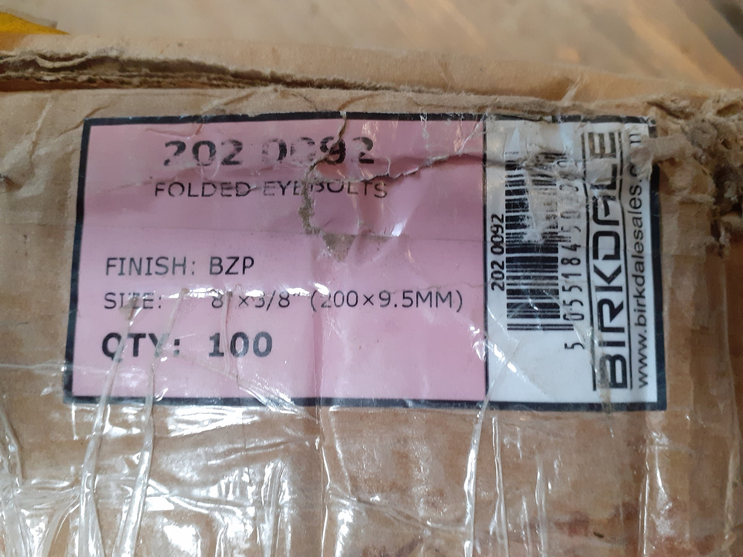 100 Stück Birkdale Ringschrauben 8 x 3/8" 200x9.5mm BZ I13094