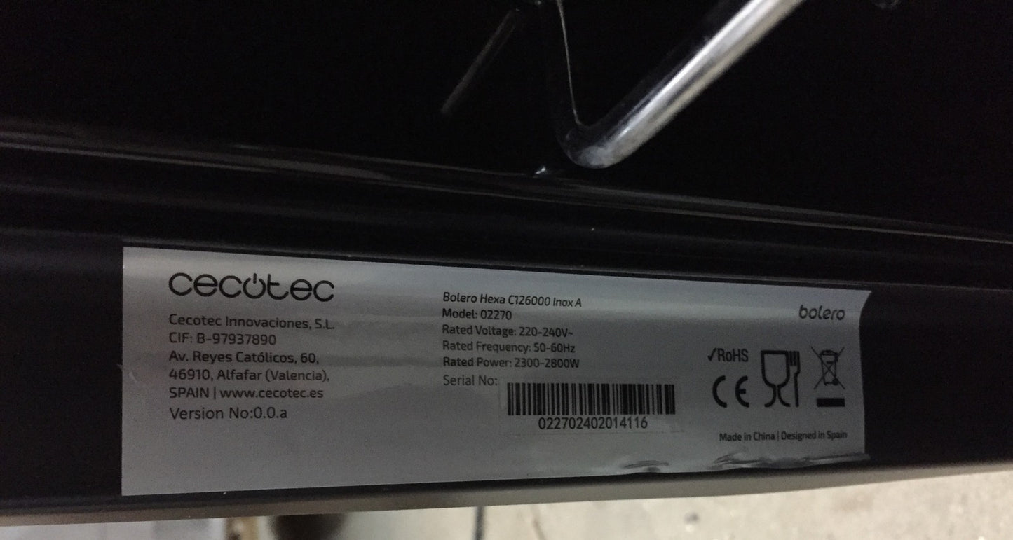 Cecotec Bolero Hexa C126000 Inox Ein integrierter Backofen 77 L 2800 W (02270)
