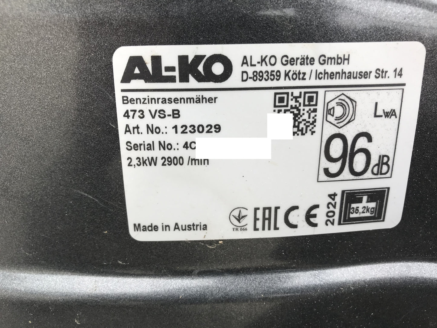 AL-KO petrol lawn mower 473 VS-B (123029), 46 cm, 2.3 kW, up to 1400 m², I31591