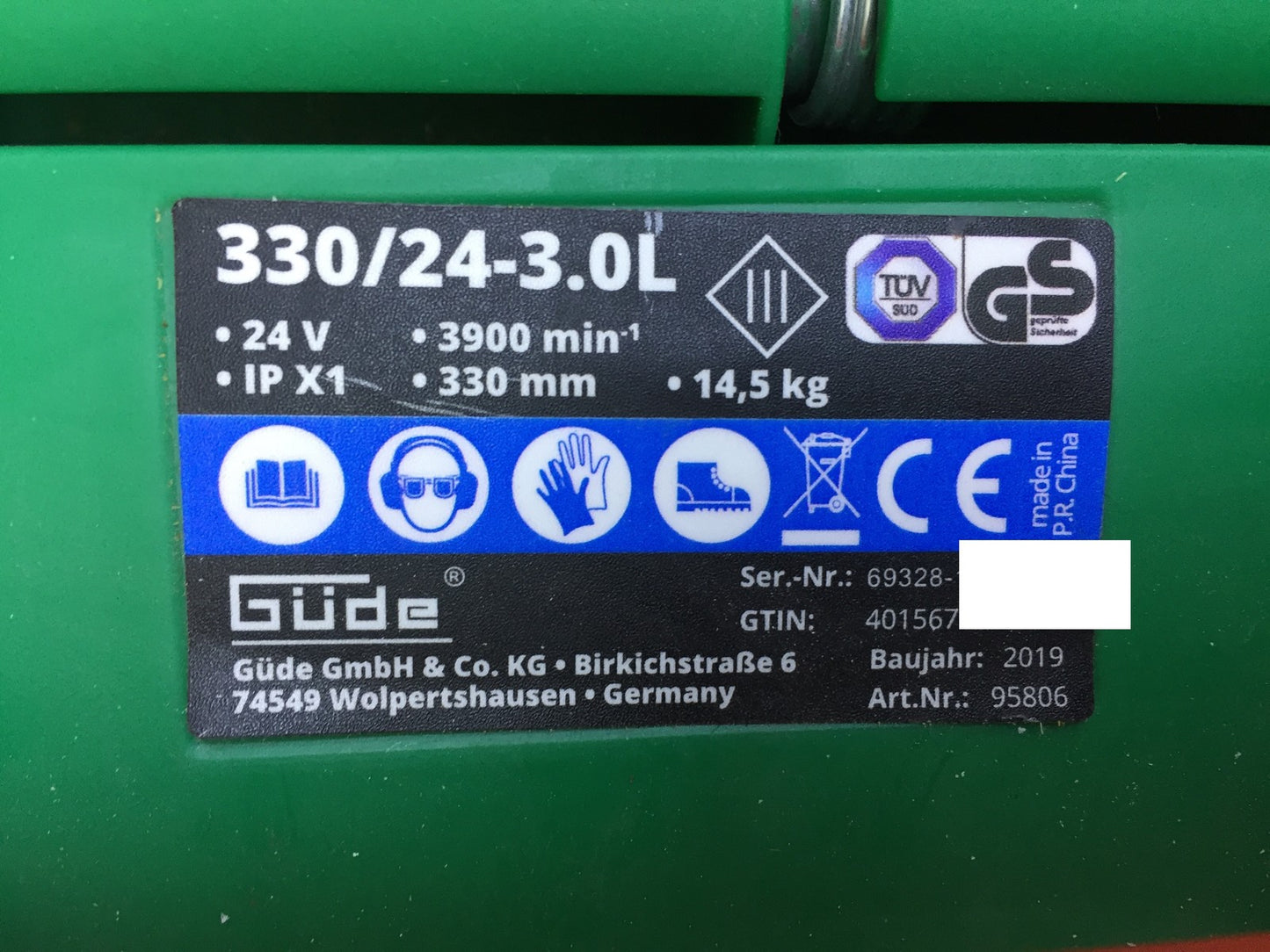Güde 330/24-3.0L cordless lawn mower SOLO, working width 33cm, I33083