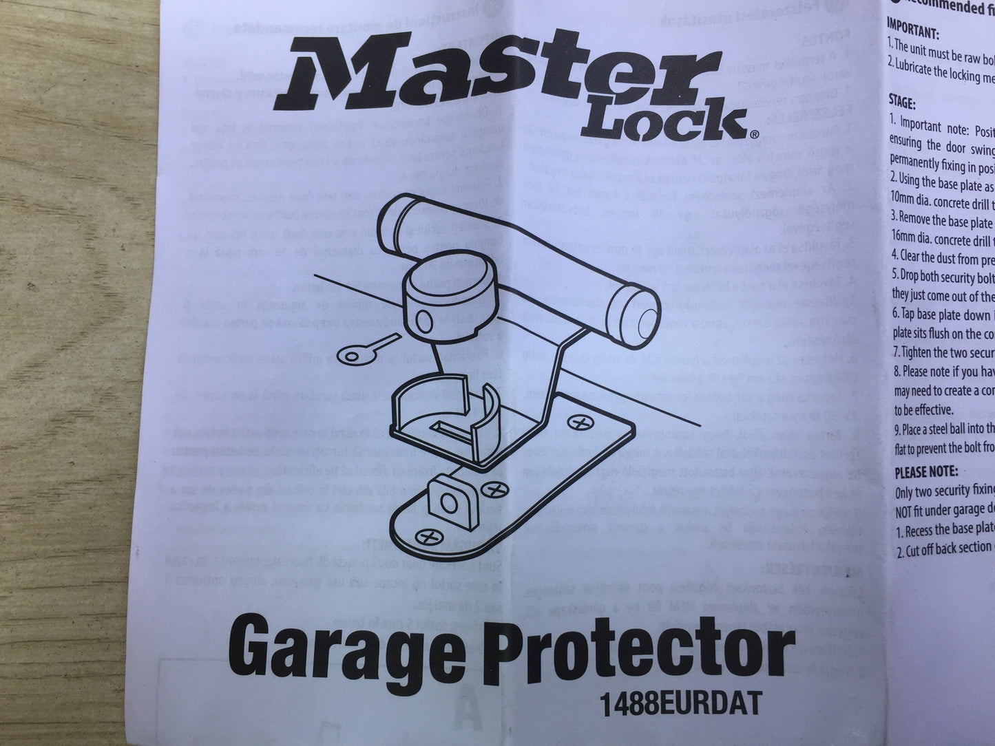 Master Lock 1488EURDAT garage door lock, I32667