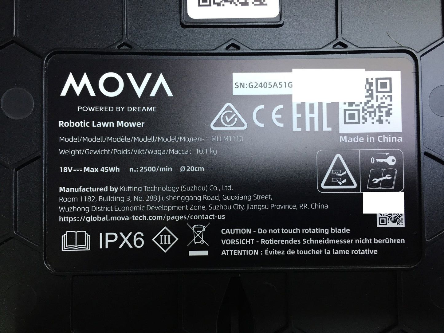 Dreame Mova 600 robotic lawnmower MLLM1110, for lawns up to 600 m², I33430