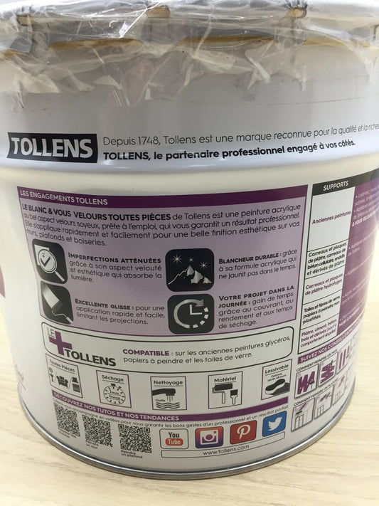 3,39€/L TOLLENS Farbe für Wände, Decken und Holz, waschbar, 10 L, I14574