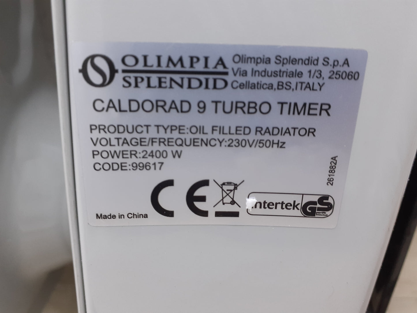 Olimpia Splendid 99617 Caldorad 9TT oil radiator, I17619