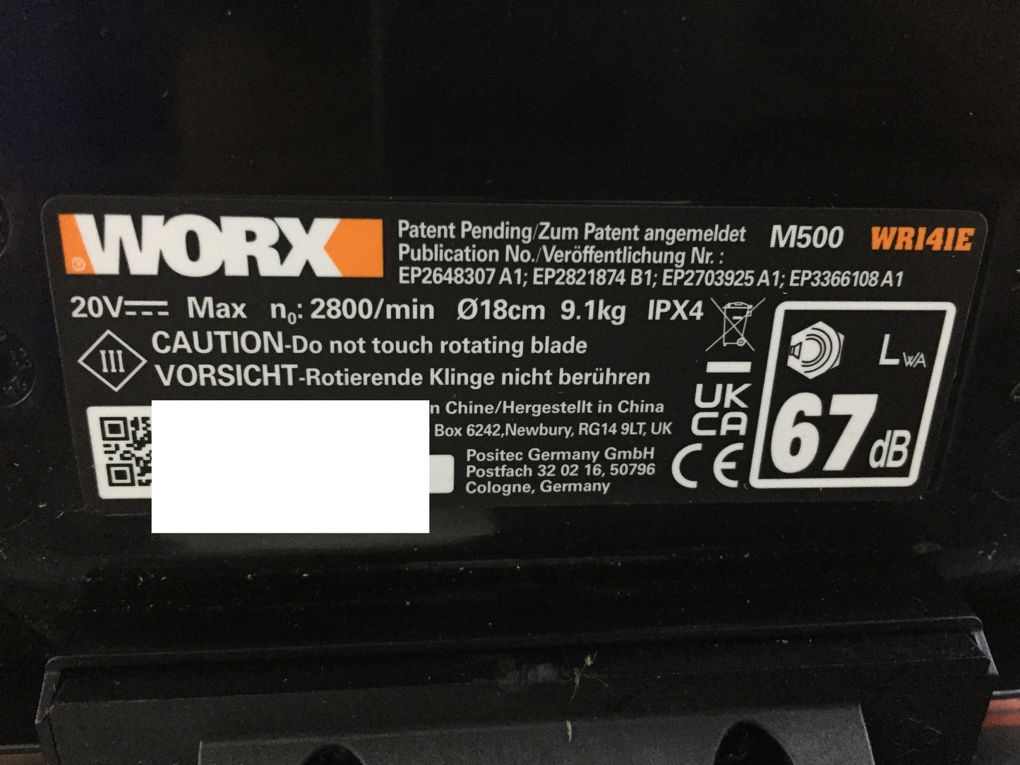 Worx Landroid M WR141E Robotic Lawnmower Cordless Lawnmower up to 500 sqm M500, I33261