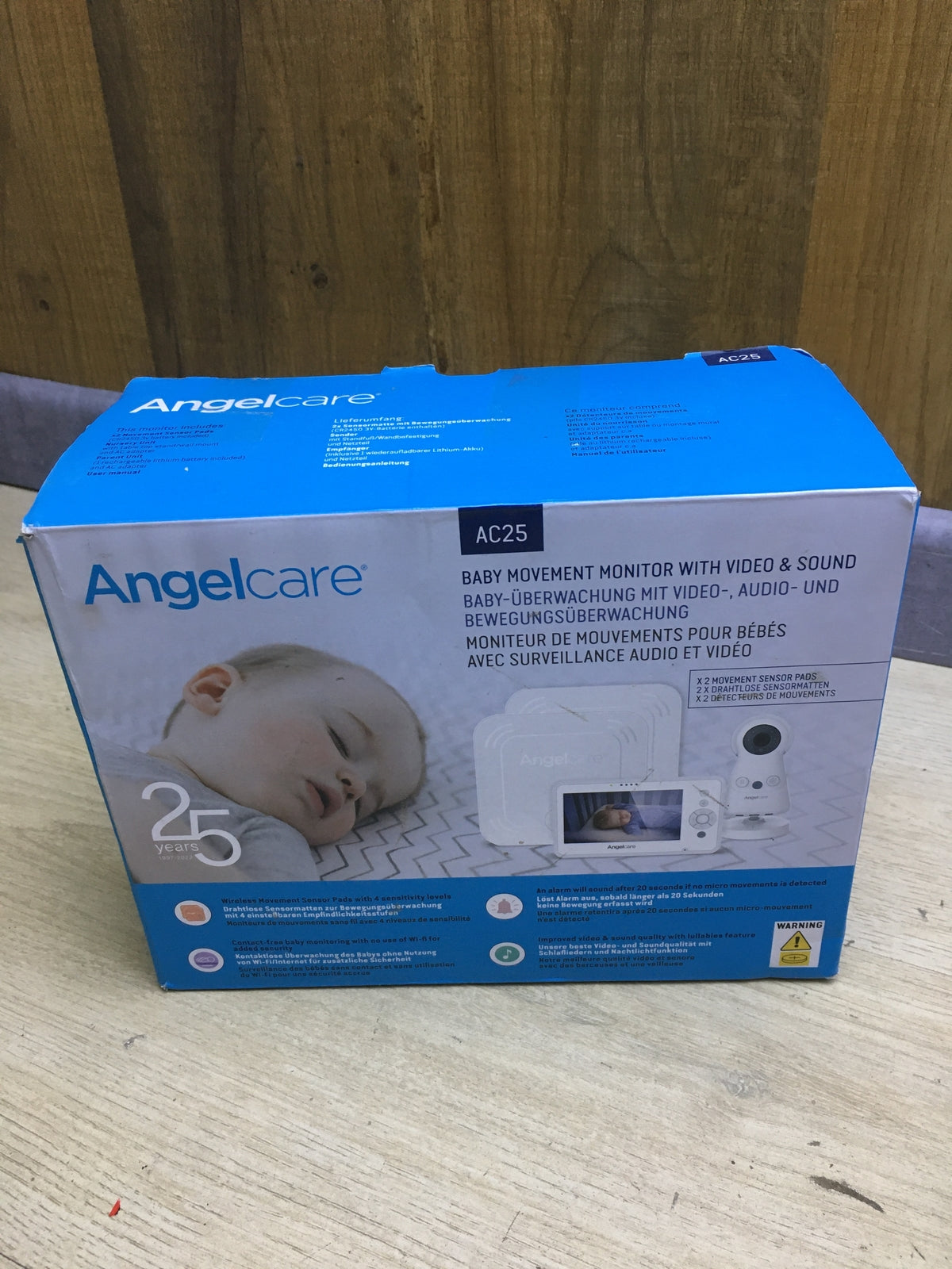 Angelcare AC25-SP Baby Monitor Video Audio + 2 Sensor Mats I31381