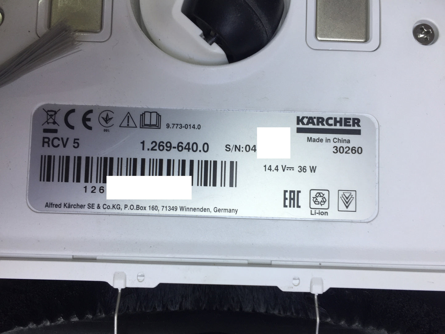 Kärcher 1.269-640.0 RCV 5 robot vacuum cleaner with mop function, I30875