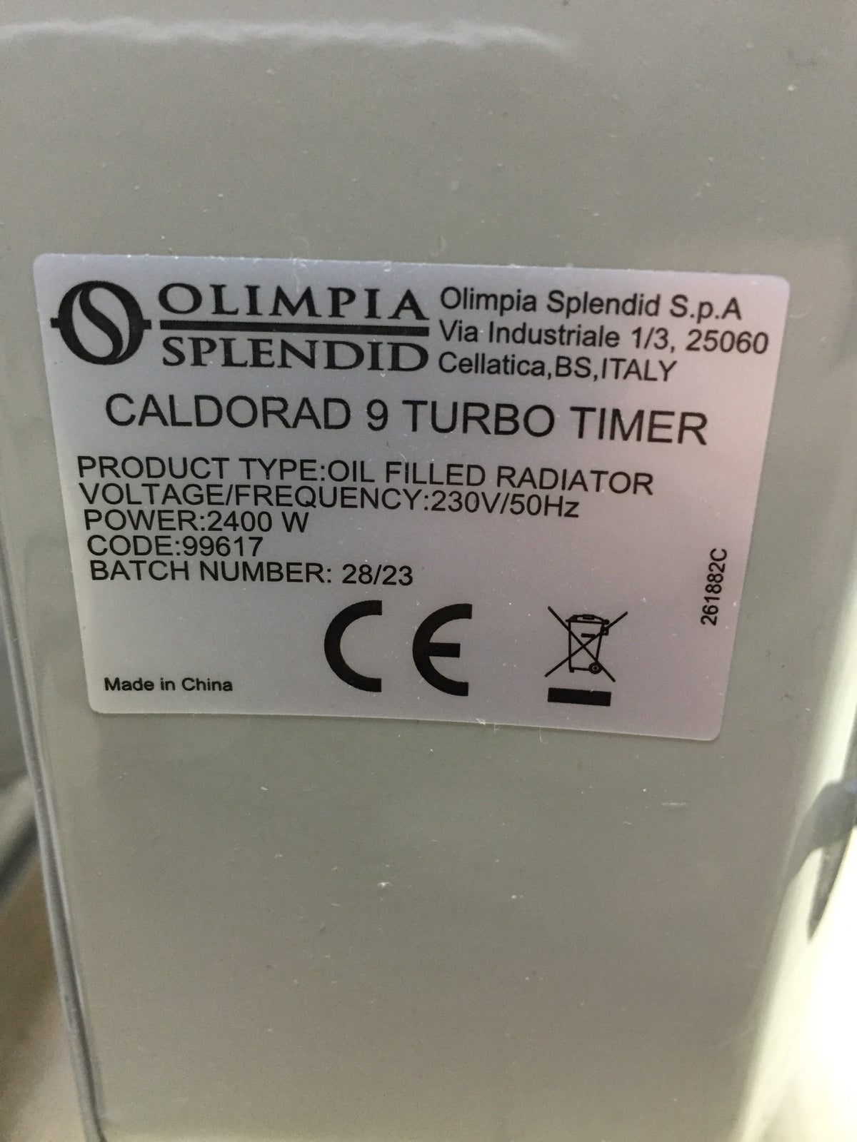 Olimpia Splendid 99617 Caldorad 9TT oil radiator, I31018