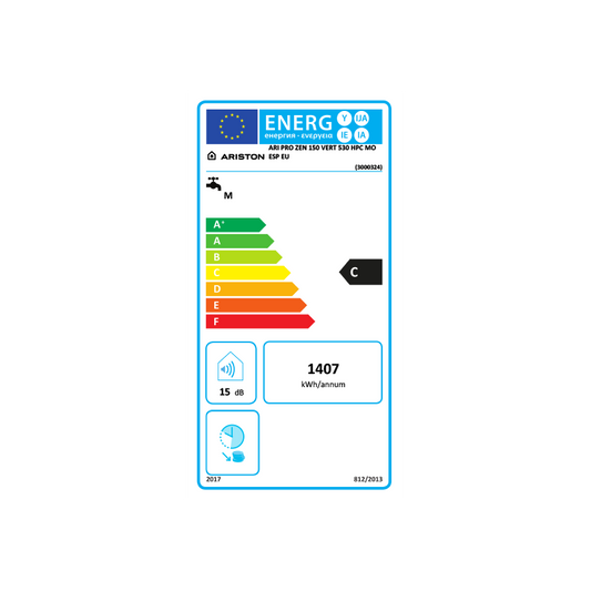 ARISTON 3000394 Warmwasserspeicher 150L ARI 150 VERT 530 HPC MO EU EEK: C I30501