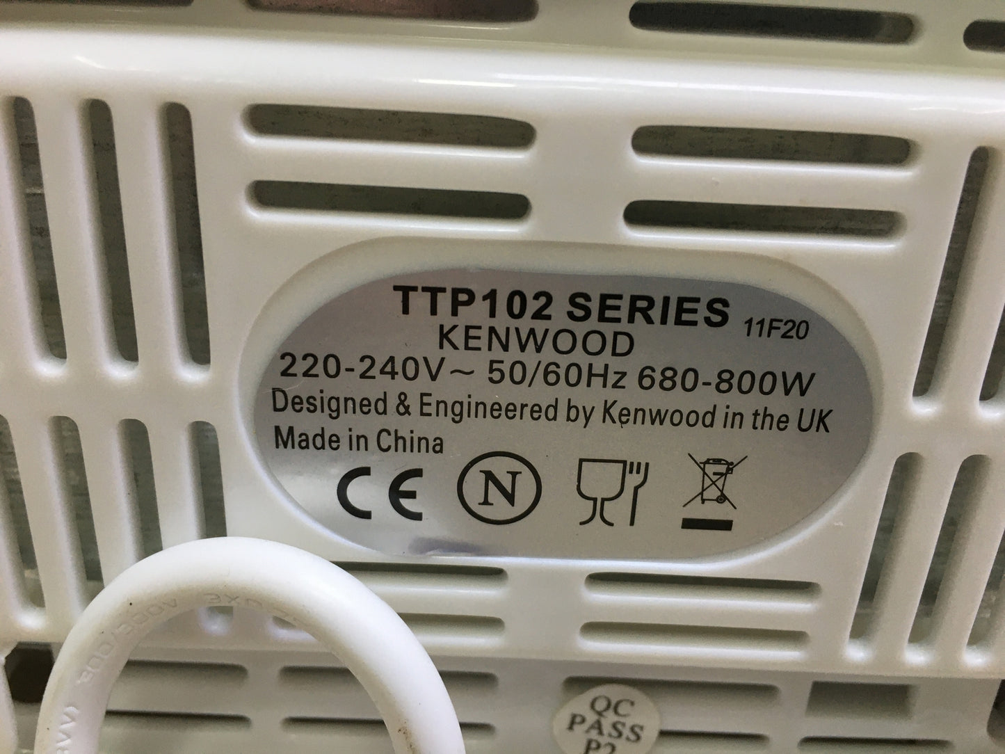Kenwood TTP 102 Toaster 800W 2 Slots White, I29212