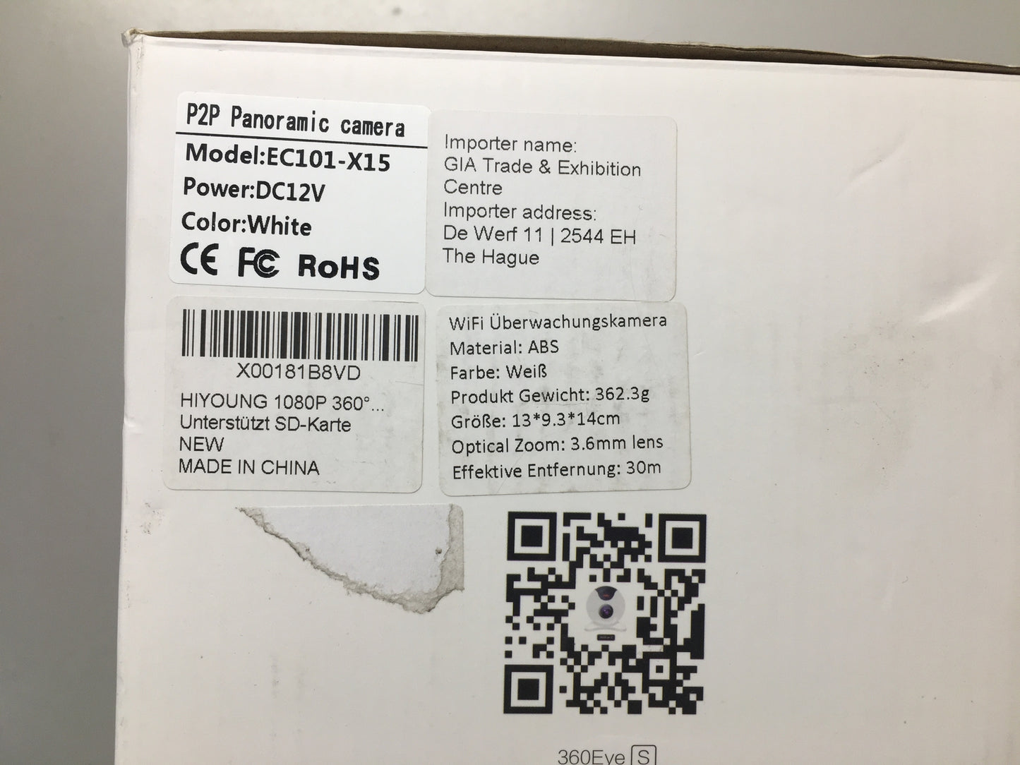 WiFi EC101-X15 Überwachungskamera 1080p, Schwenken/Neigen 360 °, I15289