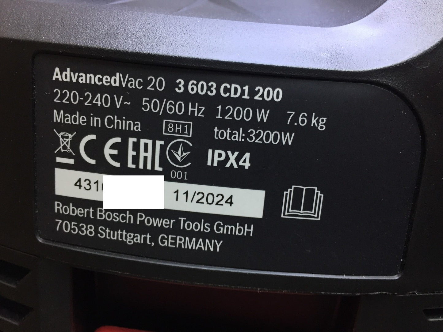 Bosch AdvancedVac 20 wet/dry vacuum cleaner 1200W 20 L, I33536