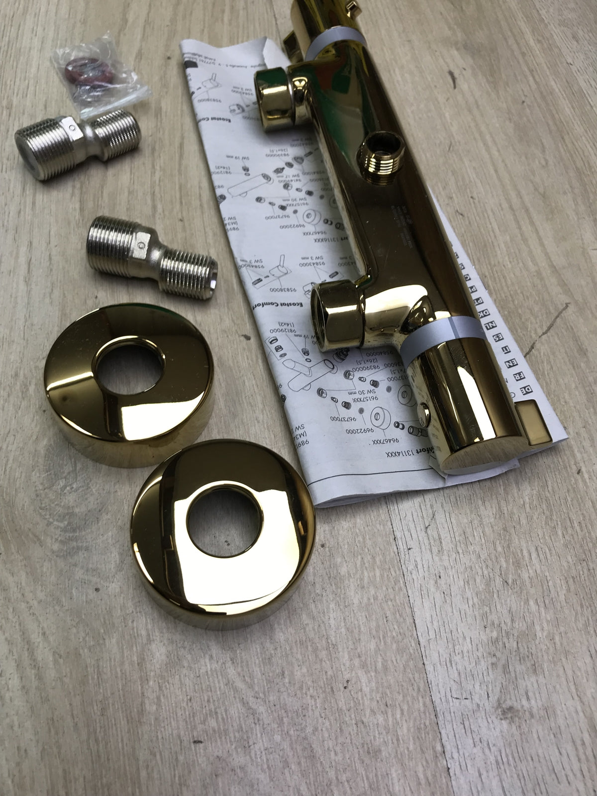 Hansgrohe Ecostat Comfort shower thermostat 13116990 exposed gold optic I31624