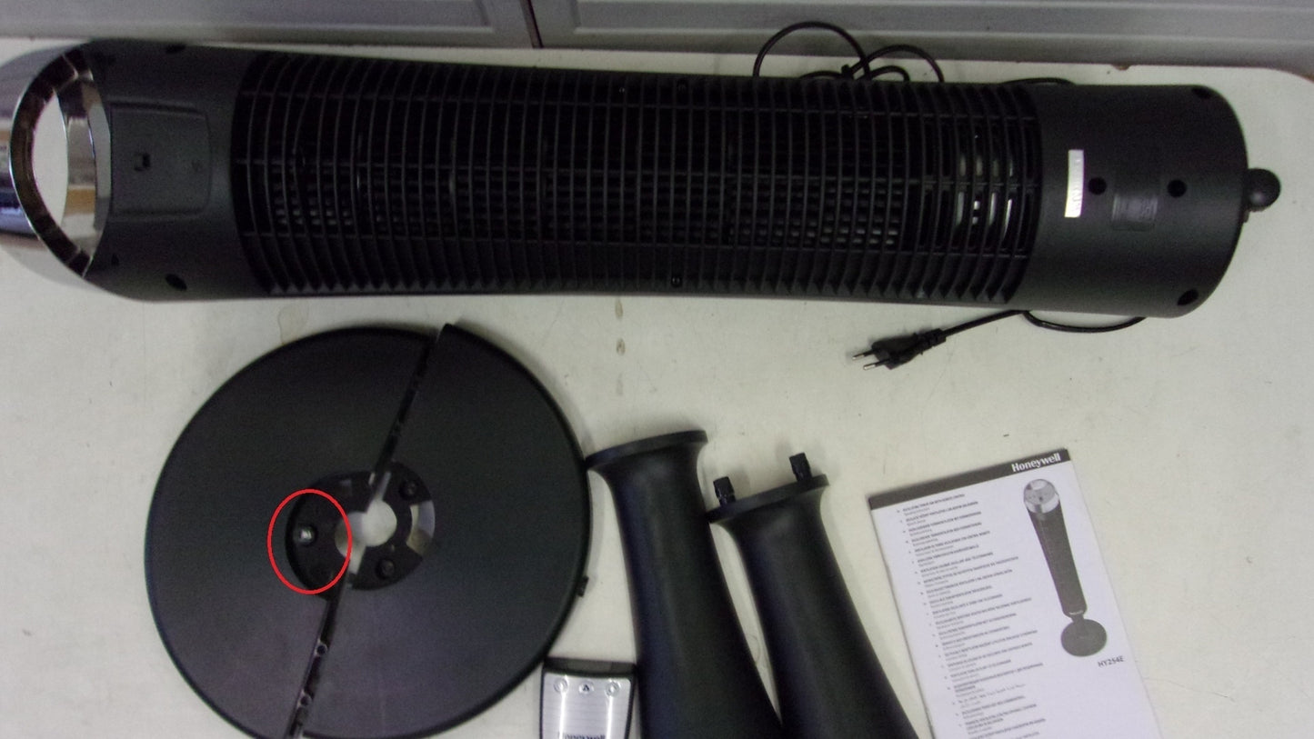 Honeywell HY254 black QuietSet tower fan, V01776