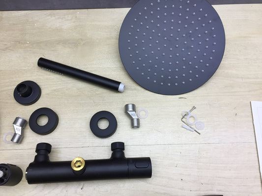 SCHÜTTE AQUADUCT Duschsystem mit Thermostat 60074, schwarz, I27005