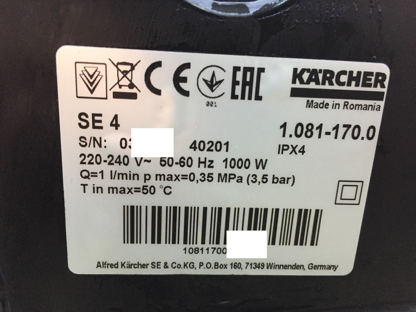 Kärcher SE 4 Plus Waschsauger (1.081-170.0), 1000 W, I33335