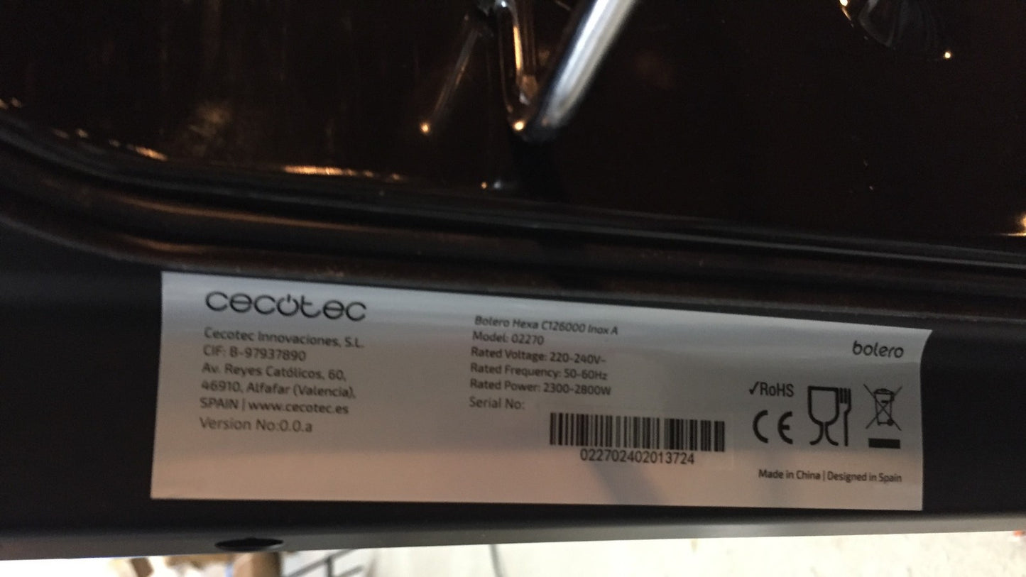 Cecotec Bolero Hexa C126000 Inox Ein integrierter Backofen 77 L 2800 W (02270)
