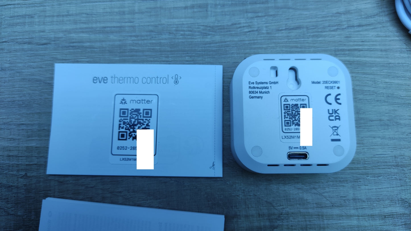Eve Thermo Control (Matter) temperature sensor and controller 20ECK9901, I32549