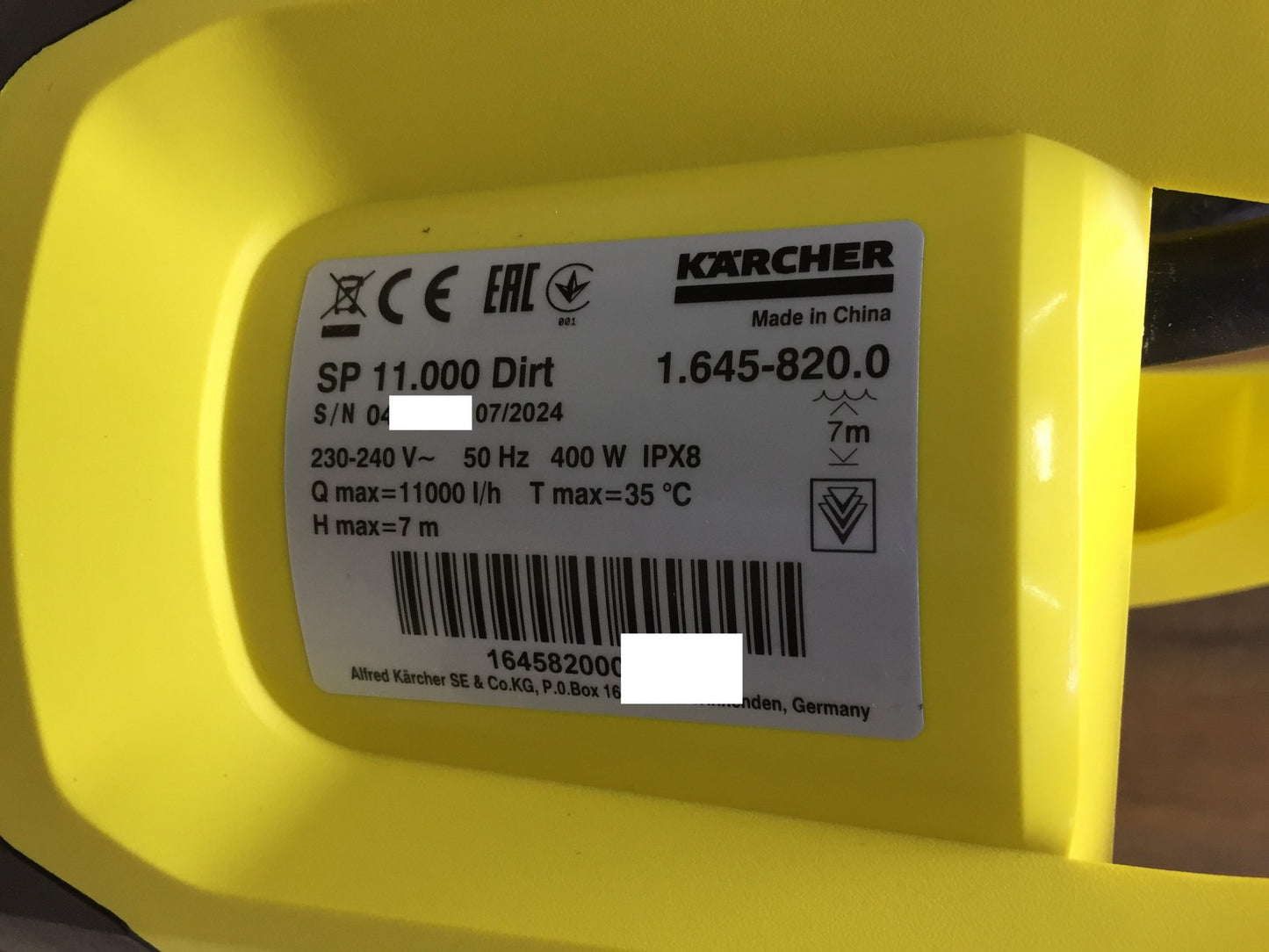 Kärcher SP 11.000 Dirt Schmutzwasser-Tauchpumpe (1.645-820.0), I34217