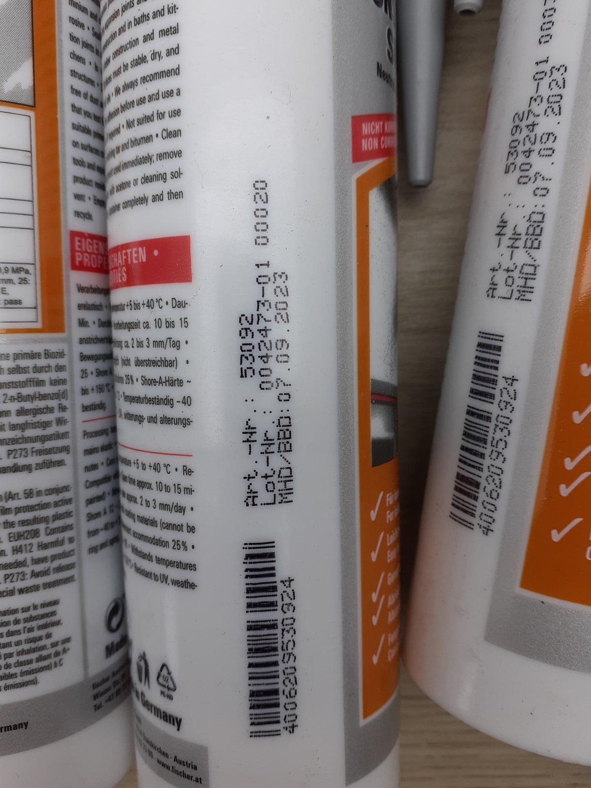 10.64 €/L 30x fischer Bausilicon Silikon DBSA Dichtmasse betongrau 310 ml I15943