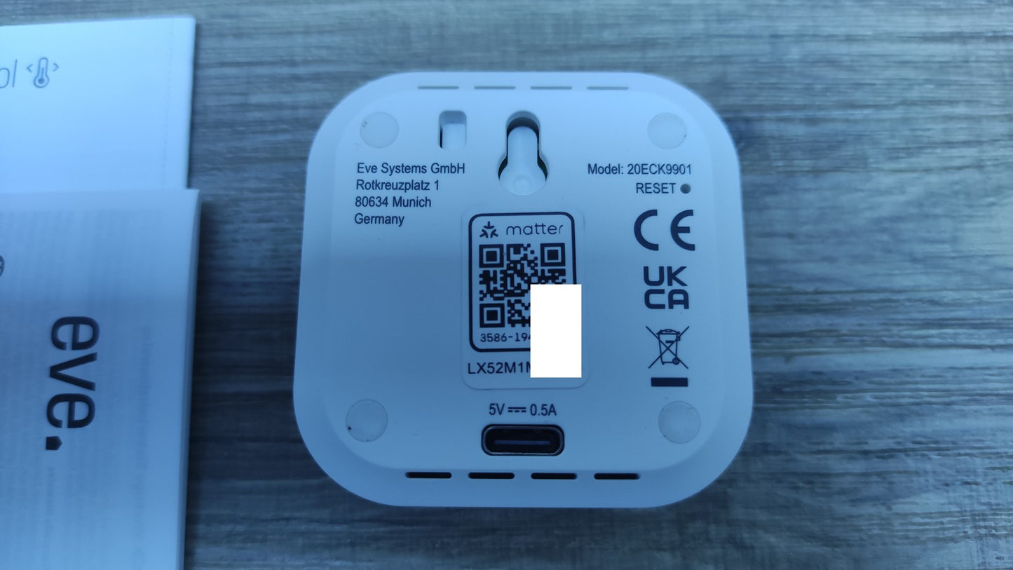 Eve Thermo Control (Matter) Temperatursensor und -regler 20ECK9901, I34472