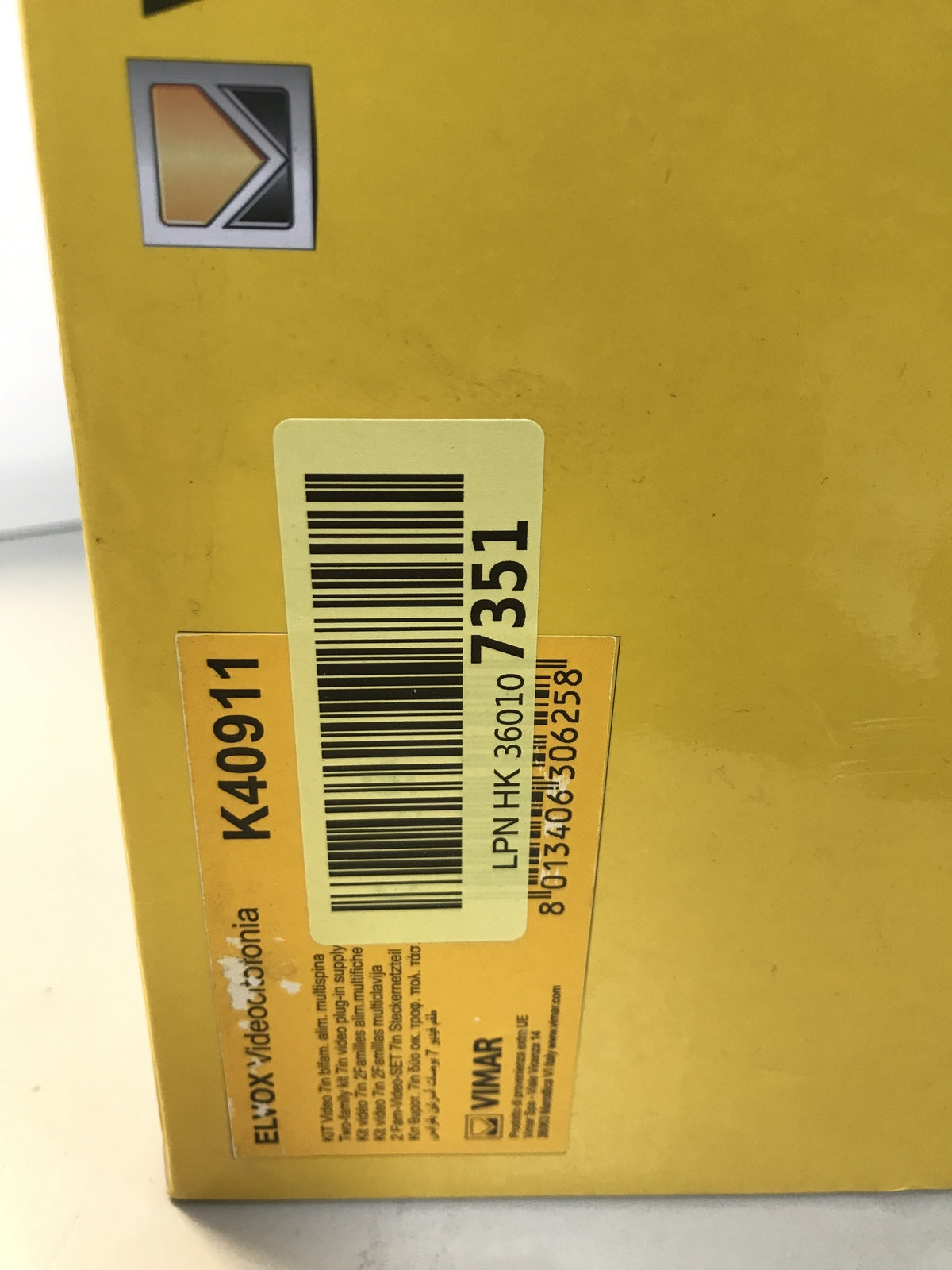 VIMAR K40911 Video intercom set for 2 families, I32214