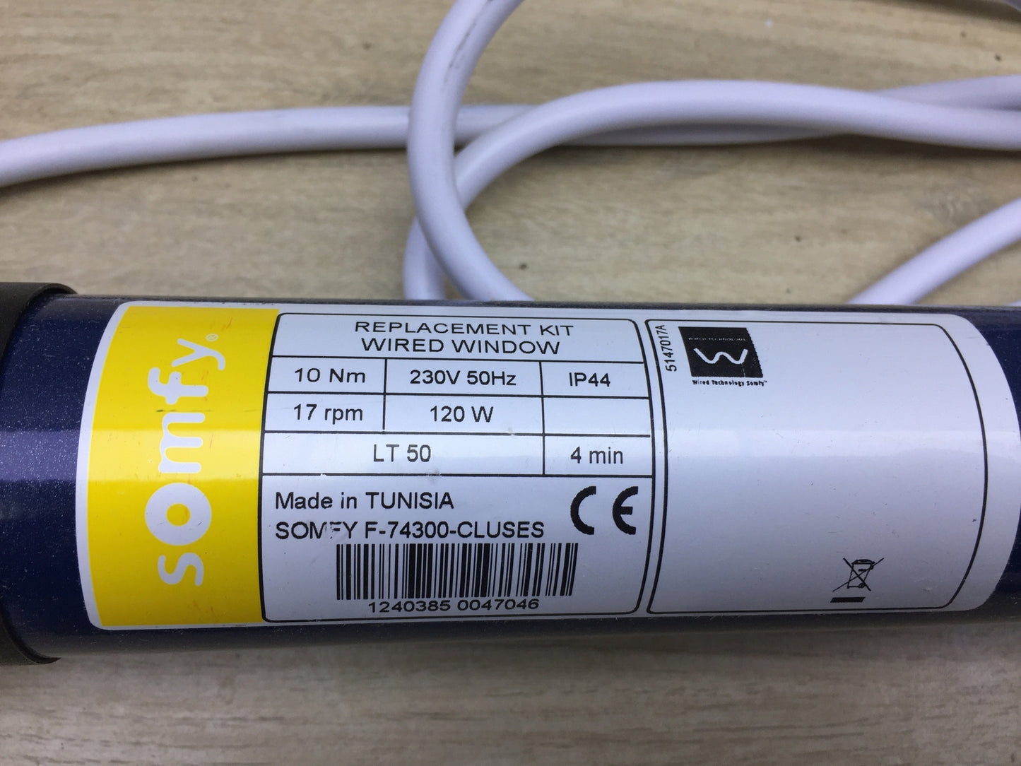 Somfy 1240385 Rollladenmotor Ersatzkit RTS Funk für Fenster, I17679