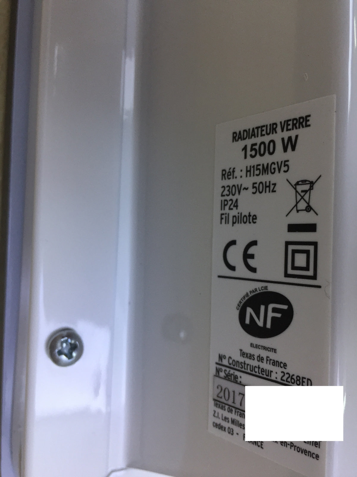Carrera H15MGV5 Heater Glass LCD 1500 W, I28312