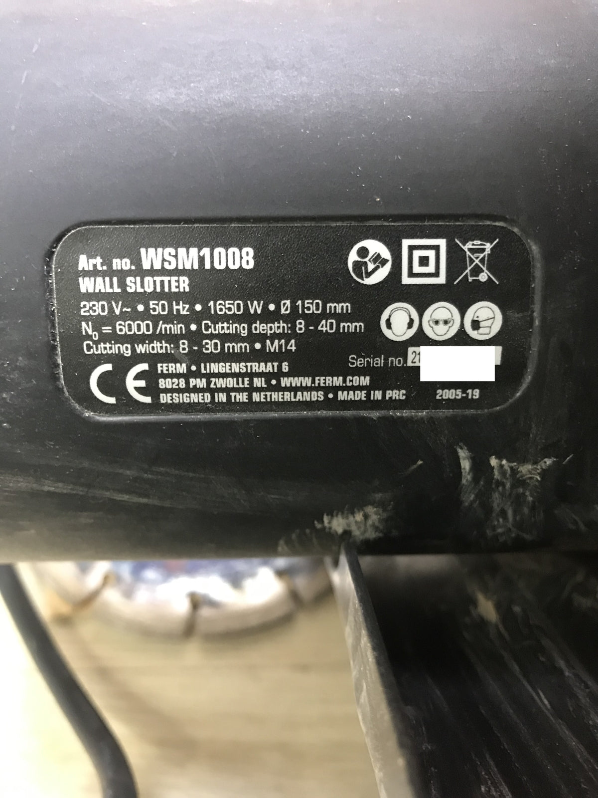 Ferm WSM1008 Elektro-Mauernutfräse 1600W 150 mm, I31657