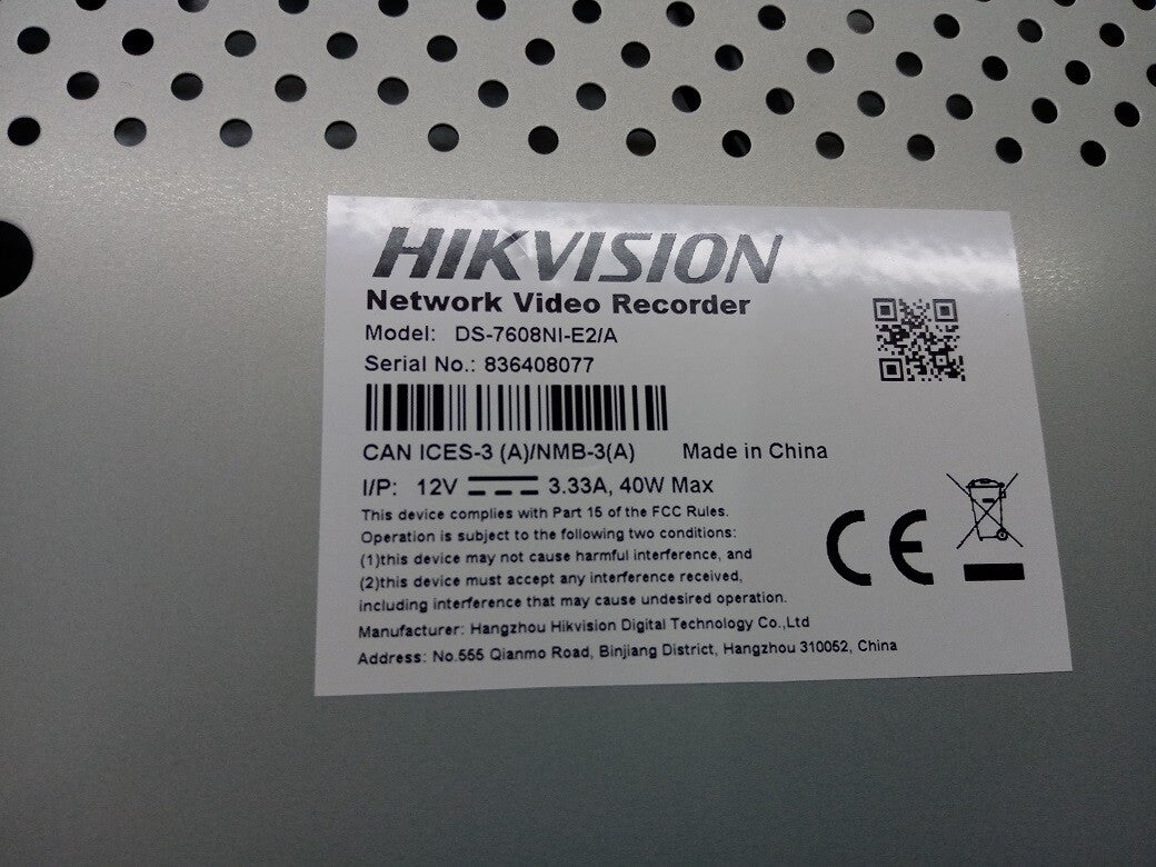 HikVision DS-7608NI-E2/A Videorekorder surveillance, V03703