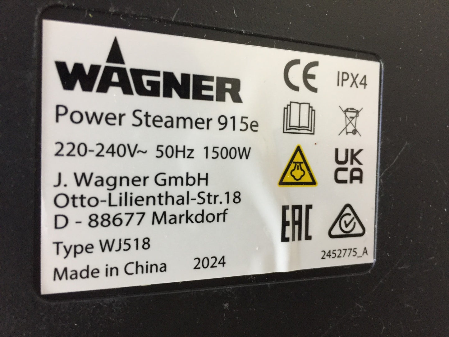 WAGNER Power Steamer 915 E multifunktionaler Dampfreiniger, I34010
