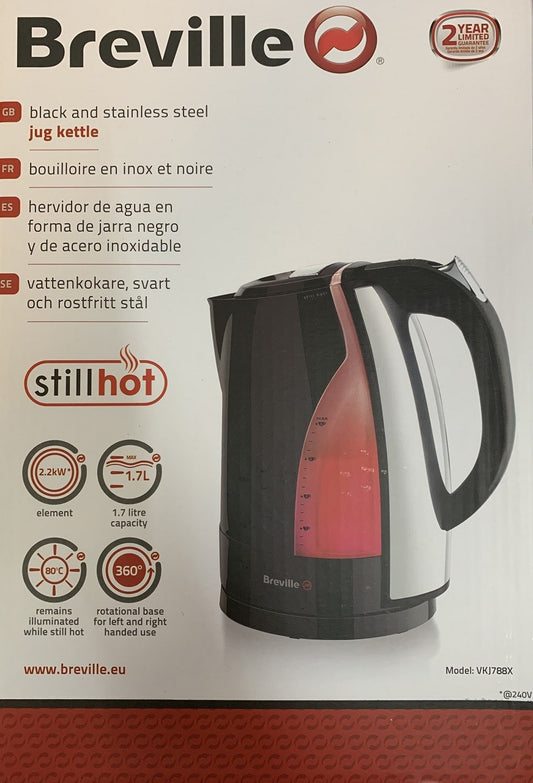Breville VKJ788X Wasserkocher 2200 Watt 1,7 Liter Schwarz NEU