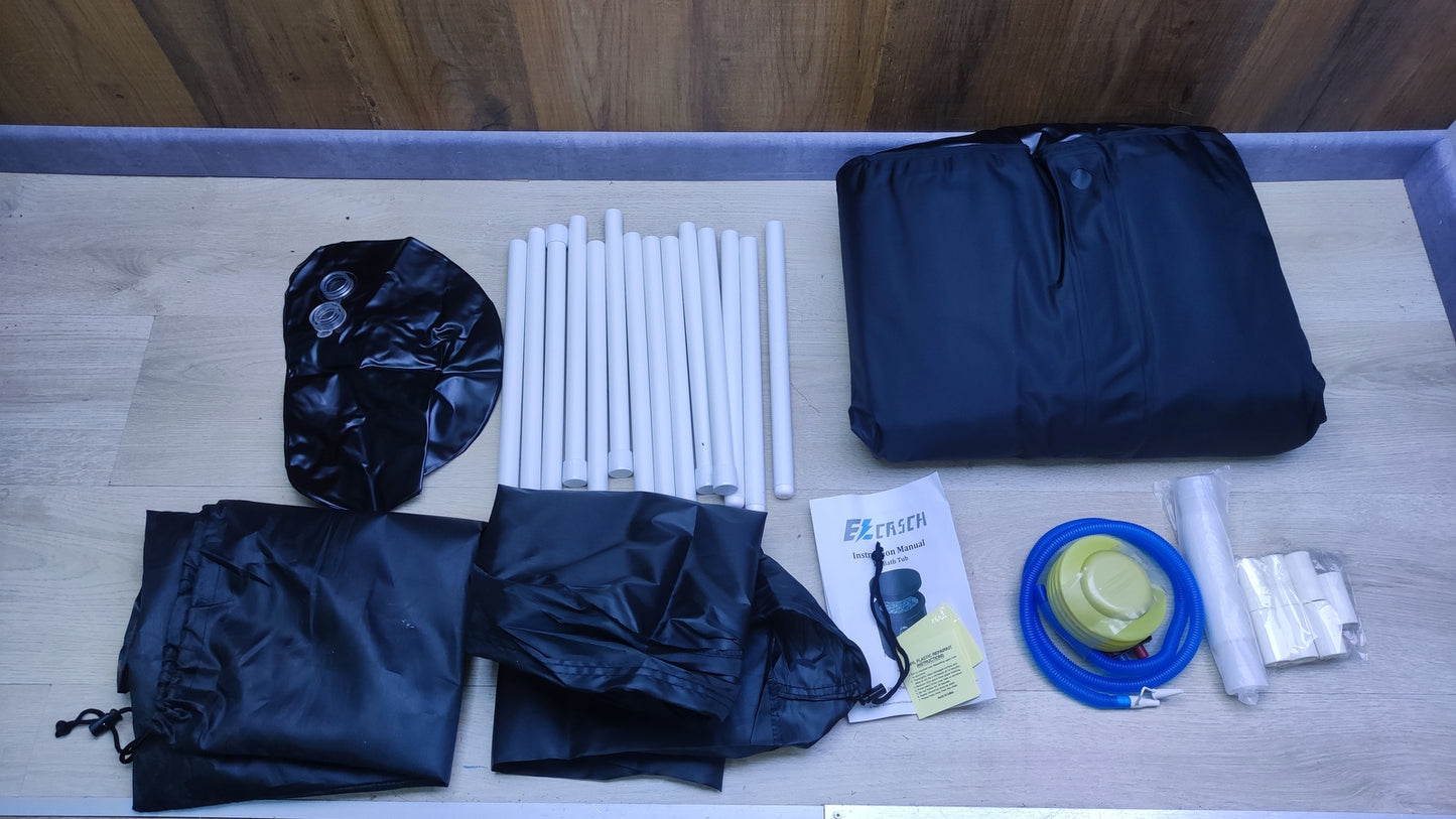 Ezcasch Outdoor Eisbaden Aufblasbare Badewanne (∅75x75cm) Faltbar, I30384