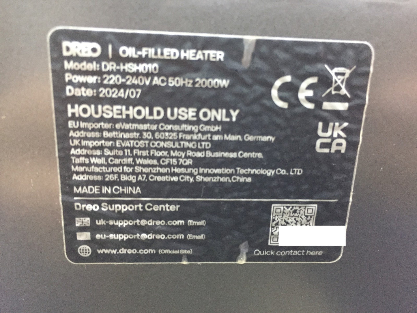Dreo DR-HSH010 Ölradiator 2000W, 9 Rippen, 3 Heizstufen, I33646