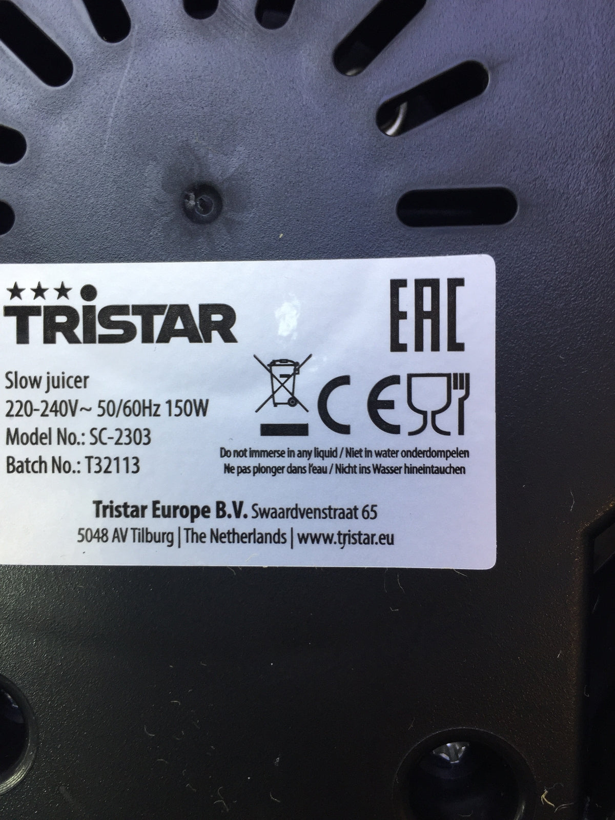 Tristar SC-2303 Juicer, 150W, I29132