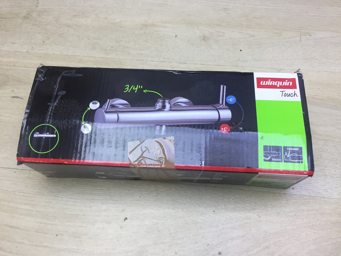 Wirquin 60721400 shower mixer shower thermostat mixer tap chrome, I32129