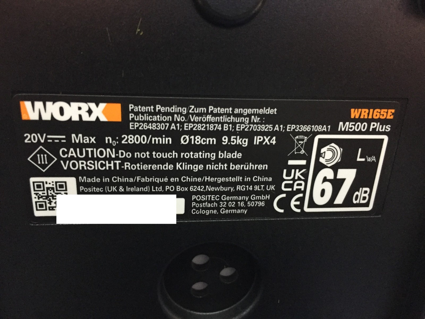 WORX Landroid M500 PLUS WR165E Robotic Lawnmower for up to 500 sqm with Wi-Fi, Bluetooth, I33262