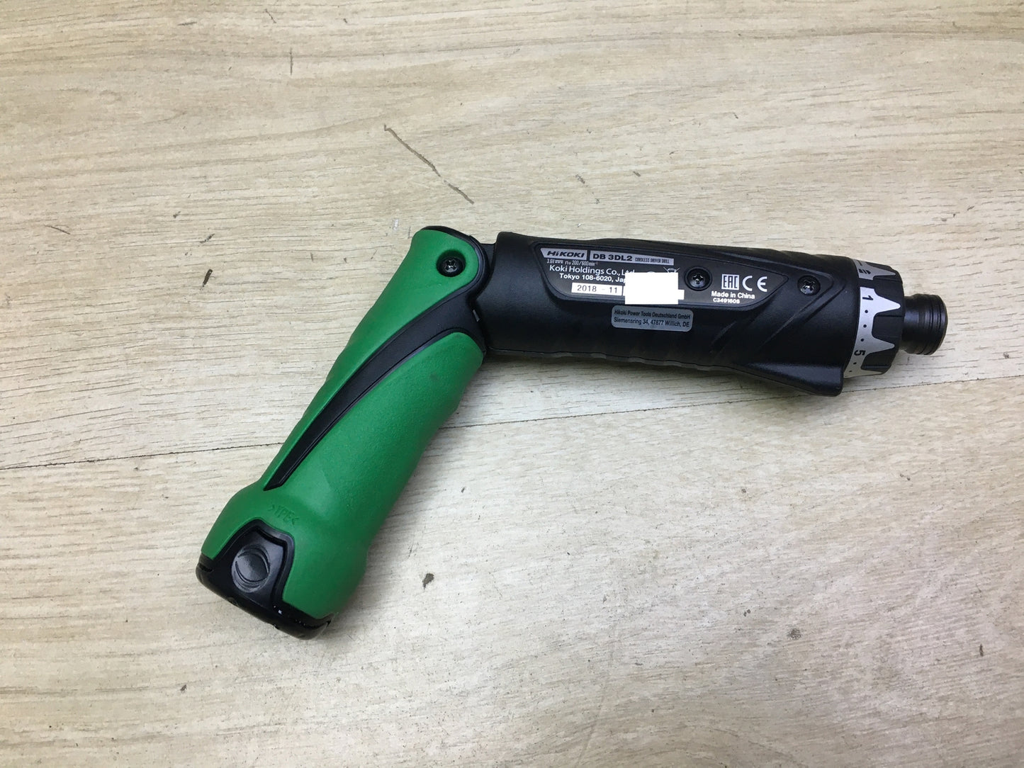 Hitachi DB 3DL2 cordless angle screwdriver, with 2x batteries and charger, I31277