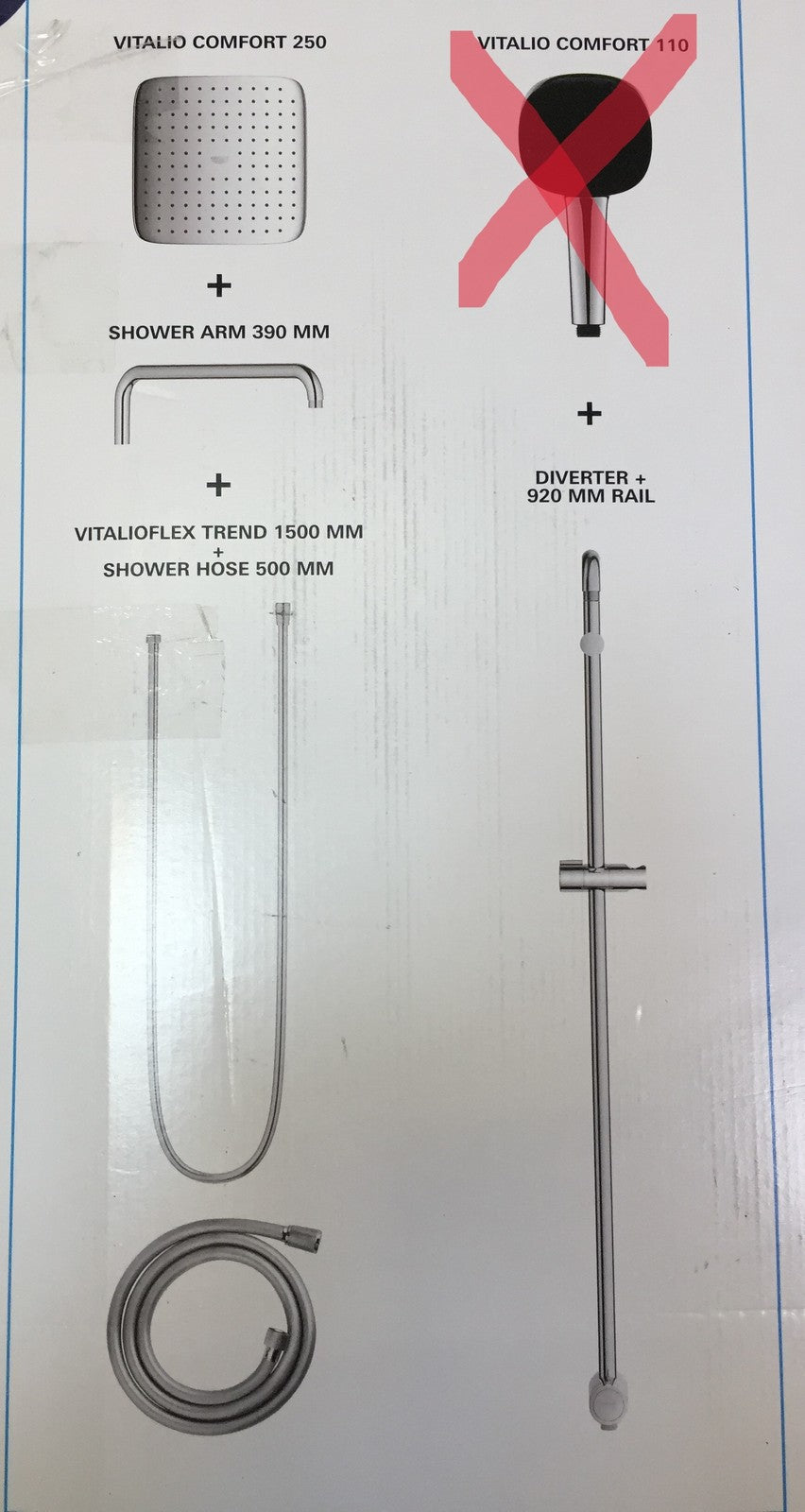 GROHE Vitalio 250 shower system with diverter (26986001), I33011