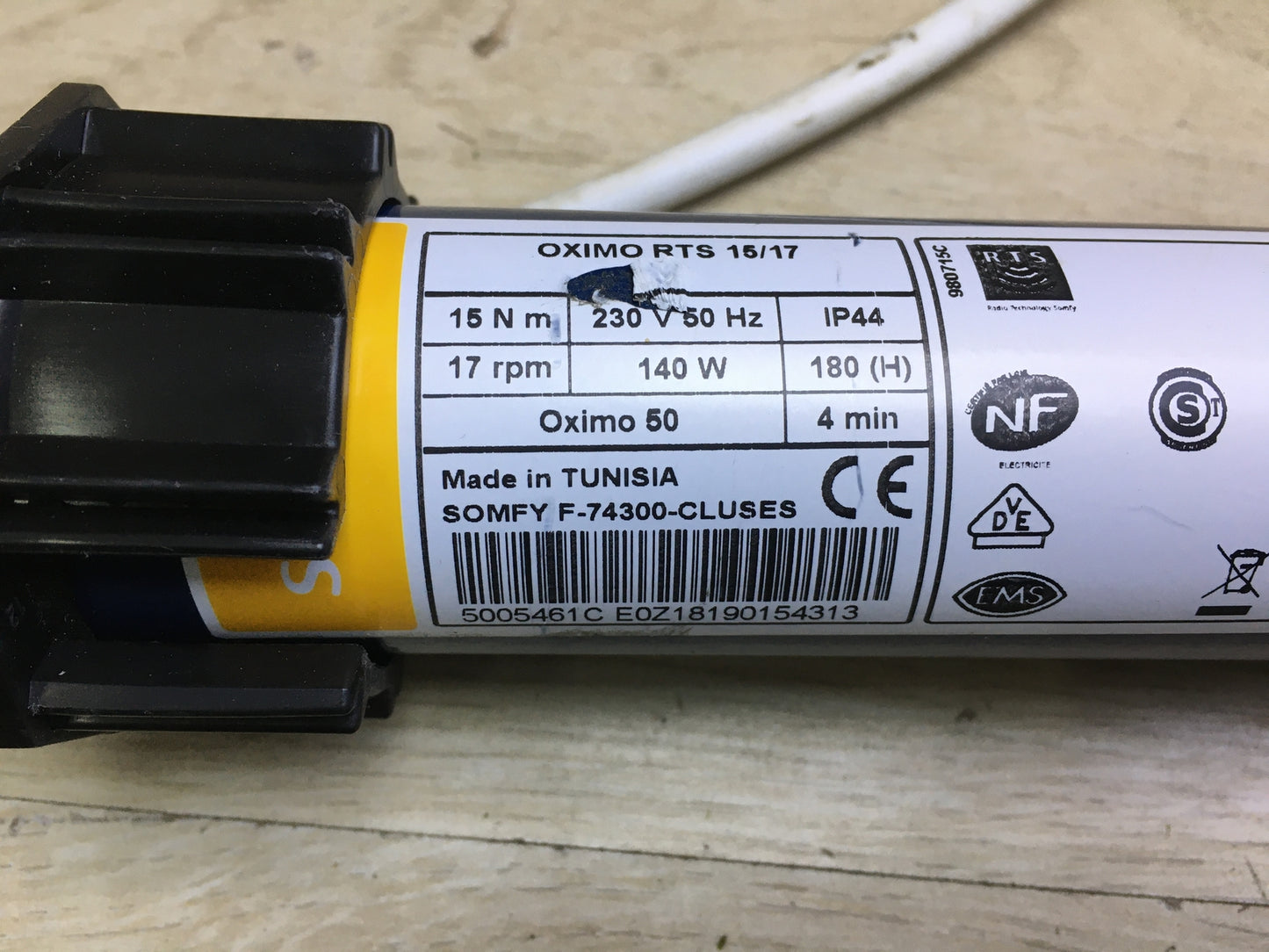 Somfy Rollladenfunkmotor Oximo 50 RTS 15/17, I30001