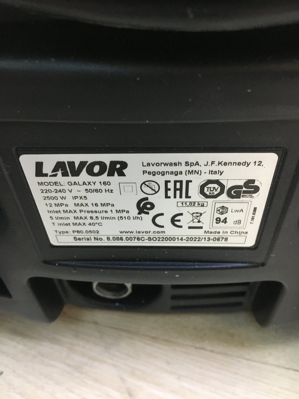 Lavor Galaxy 160 Hochdruckreiniger 160 bar 2500 W, I30868