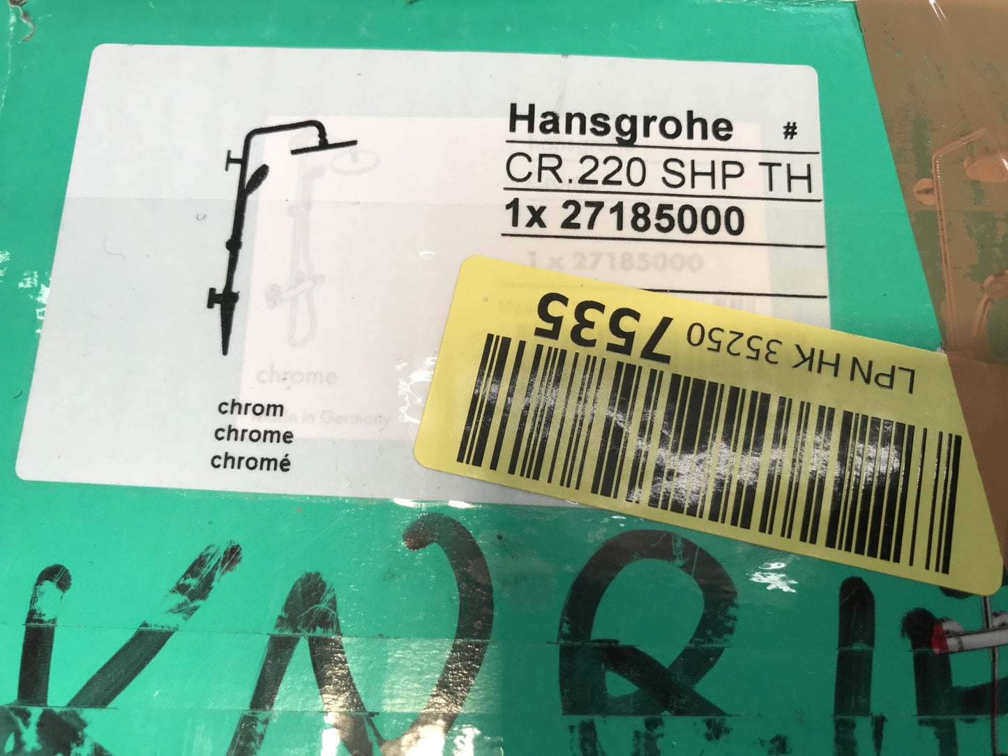 Hansgrohe Croma shower system with thermostat 27185000, rain shower, I31945
