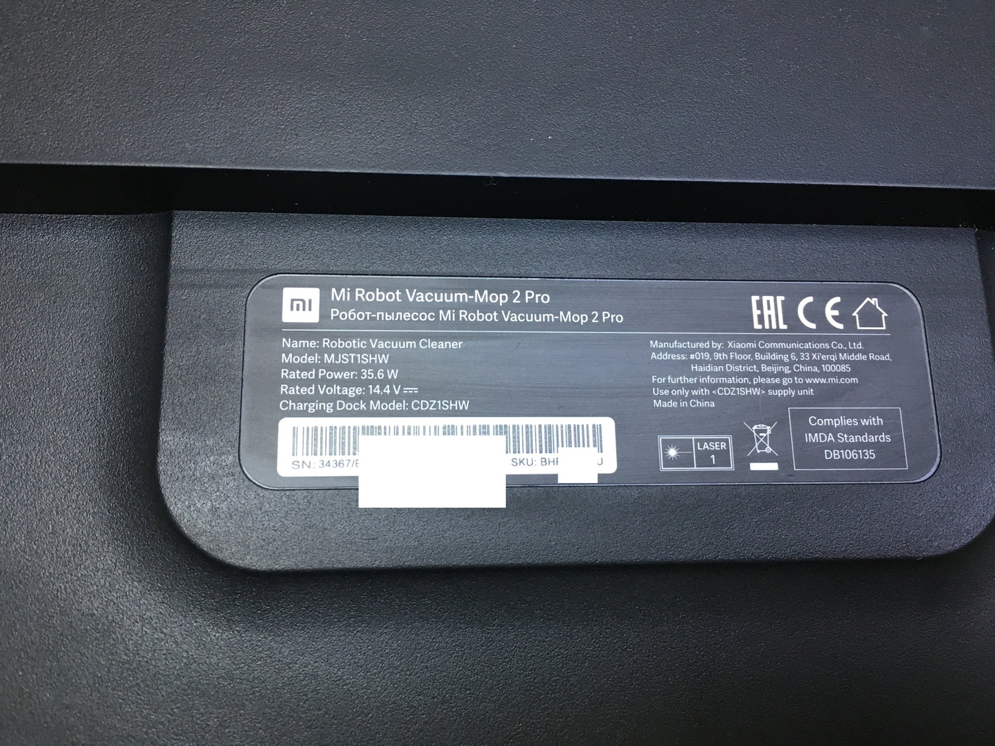 Xiaomi Mi Robot Vacuum-Mop 2 Pro Saugroboter mit Wischfunktion MJST1SHW, I31188