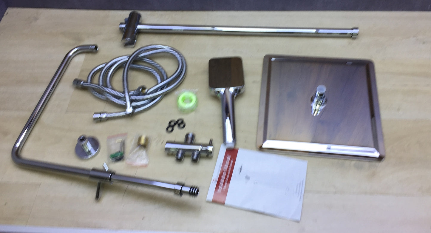 Rainsworth Duschsystem mit Umschalter, Chrom, 30 x 30 cm Quadratisch, I27676