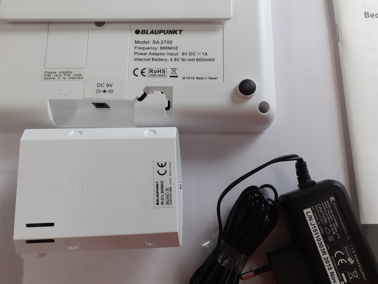 Blaupunkt SA 2700 Smart GSM Funk-Alarmanlage Rechnung V10536