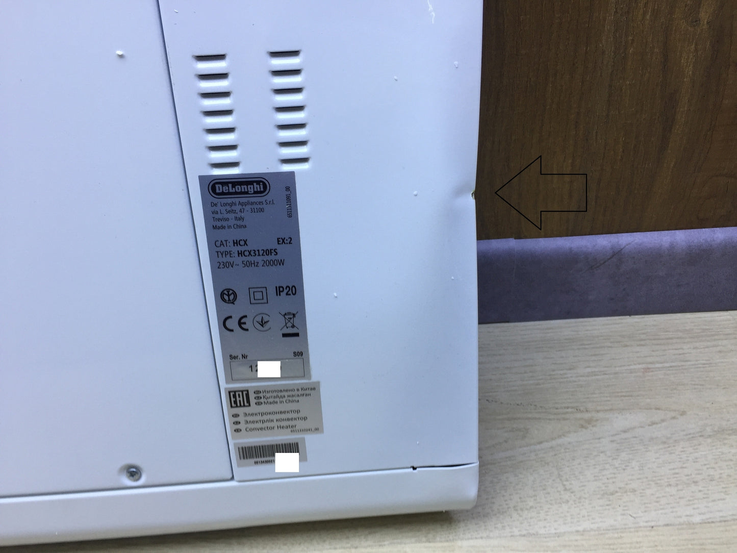 DeLonghi HCX 3120FS Slim Style freestanding convector 2000 W, I22805