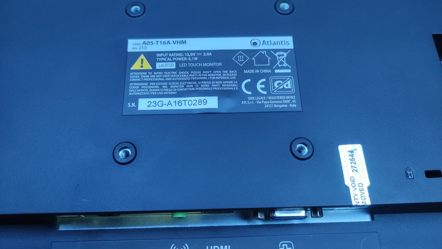 Atlantis T16 Touch Monitor 15.6" FHD 1920x1080 IPS HDMI VGA Lautsprecher