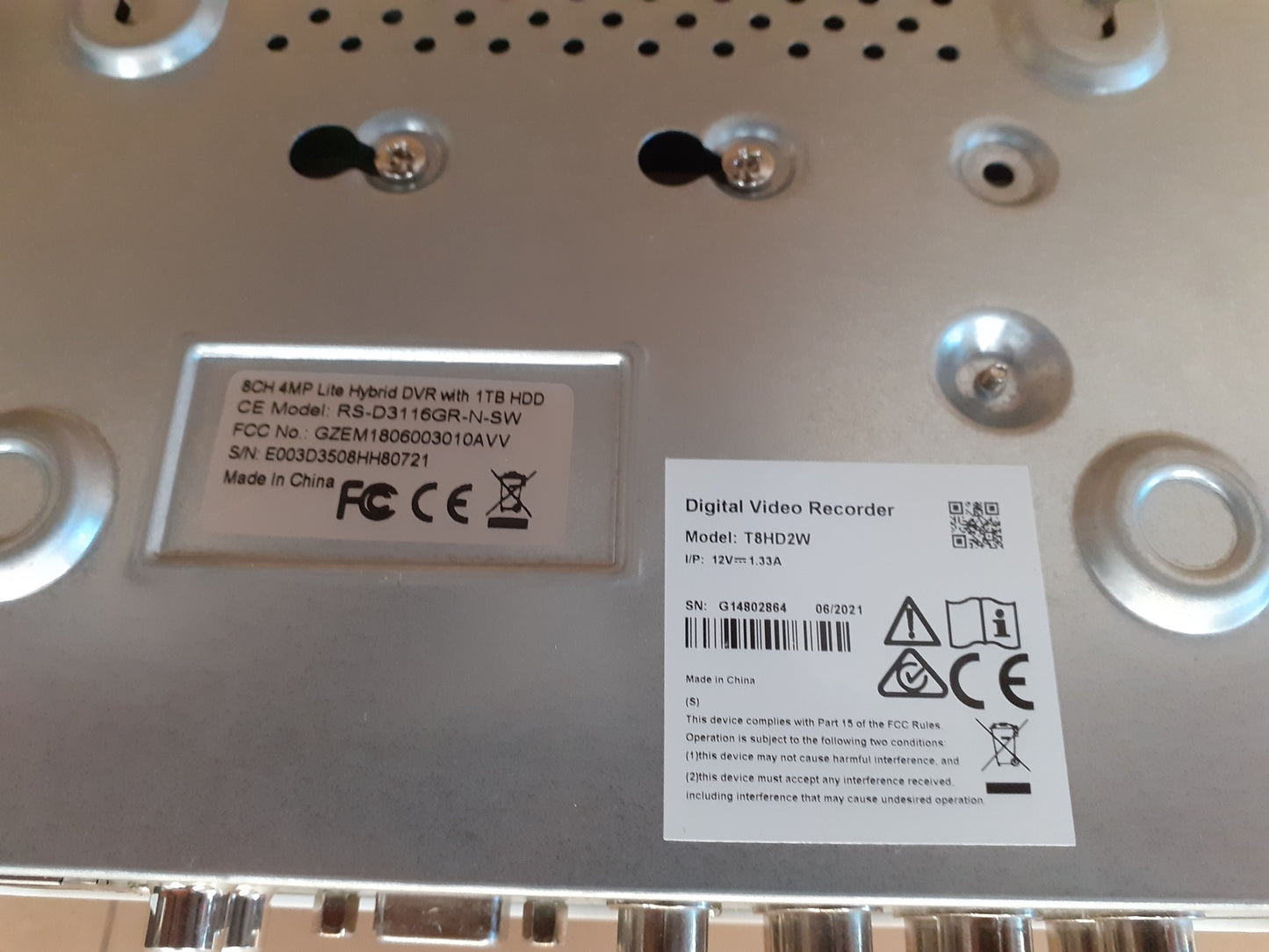 Tonton DVR 8CH 4MP Lite 5in1 TVI/AHD/CVI/CVBS/IPC DVR mit 1TB HDD, I11822